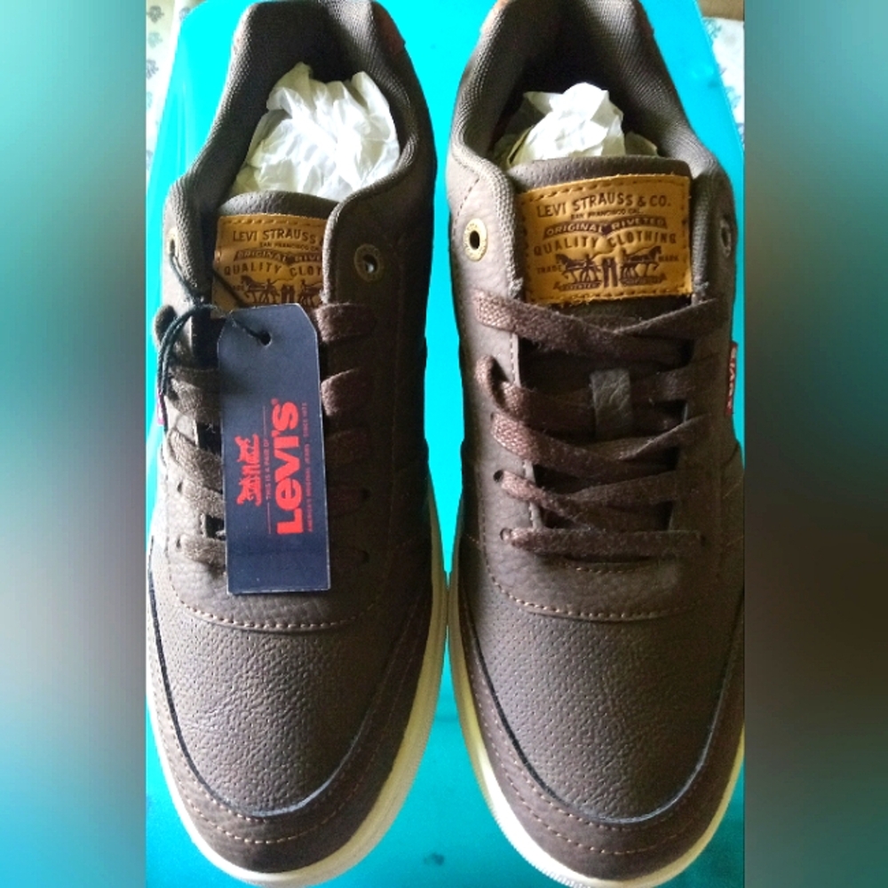 Brown Men's Size 9 Levi's Lace-up Sneakers Shoes